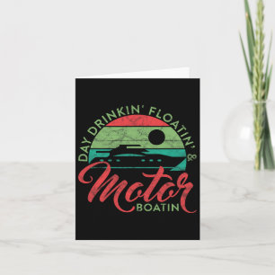 Carte Jour Boisson' Floatin'' Et Bateau À Moteur Funny S