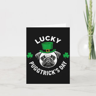Carte Jour chanceux de pugtrick drôle de Saint-Patrick p
