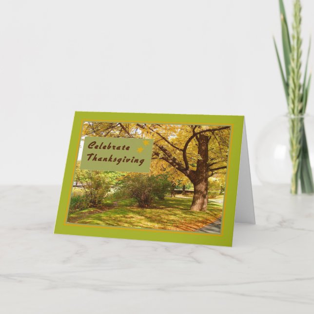 Carte Jour d'Action de grâce avec Fall Park Pittor (Devant)