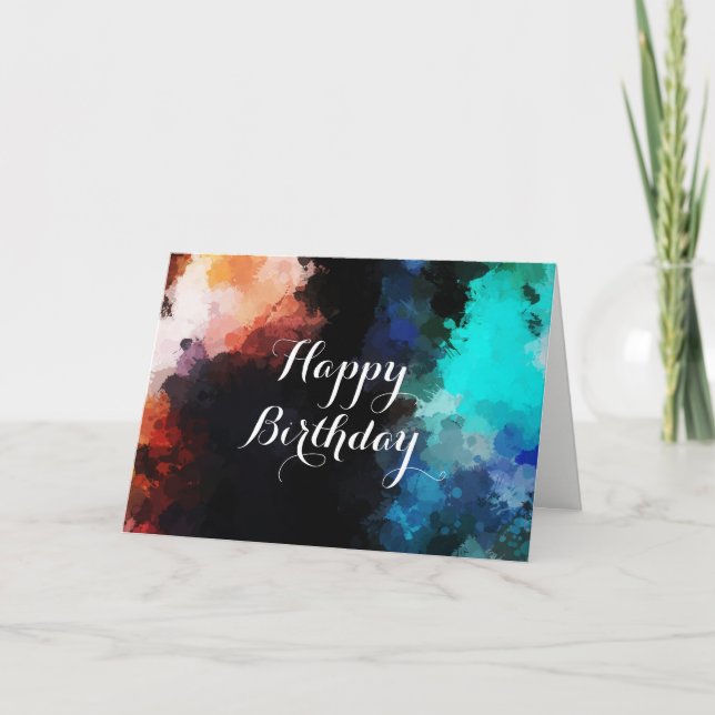Carte Jour d'anniversaire de la peinture Abstraite moder (Devant)