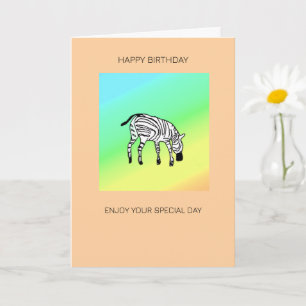 Carte Jour d'anniversaire du mignon Little Kenyan Zebra