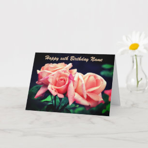 Carte Jour d'anniversaire personnalisé Rose Peach