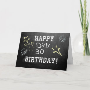 Carte Jour d'anniversaire sale 30 sur tableau de bord