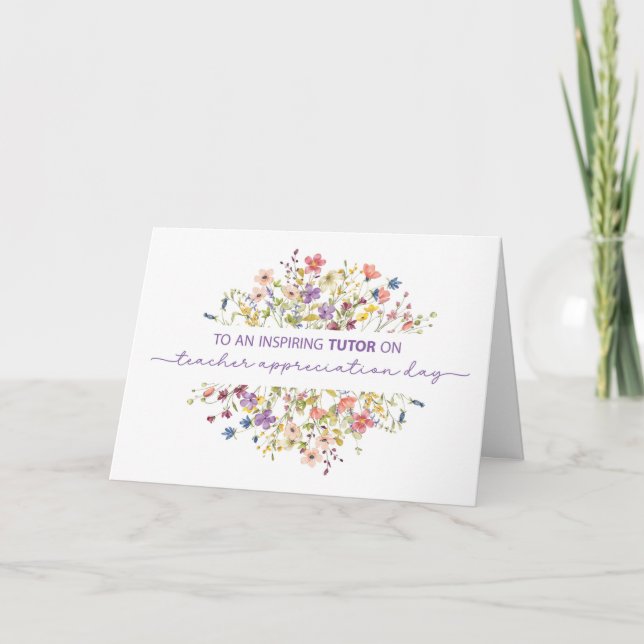 Carte Jour d'appréciation de l'enseignant Tuteur Fleur s (Devant)