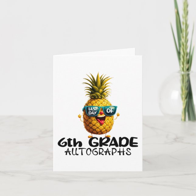 Carte Jour de 6e année Autographe Graduation Garçons Fil (Devant)