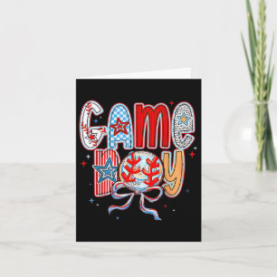 Carte Jour de Baseball Coquette Mama À damiers Mères