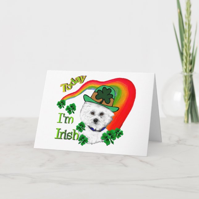 Carte Jour de Bichon Frise St Patrick (Devant)