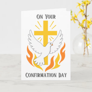 Carte Jour de confirmation en aquarelle catholique perso