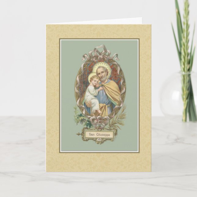 Carte Jour de fête de Jésus d'enfant de St Joseph (Devant)