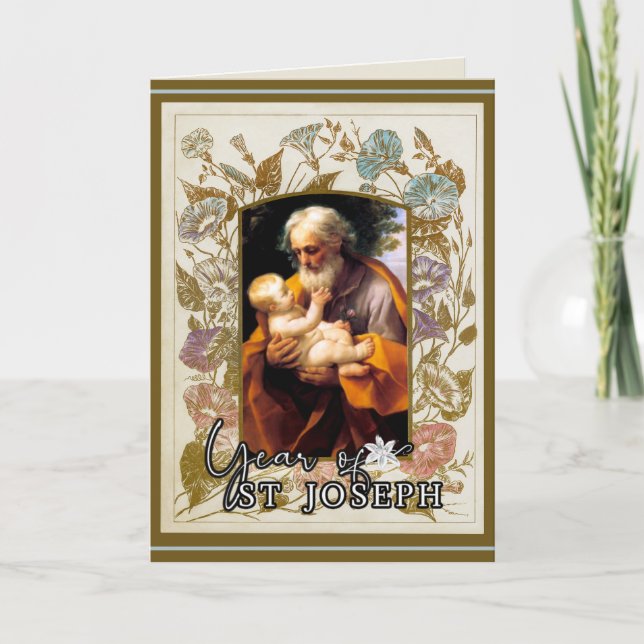 Carte Jour de fête de l'année de saint Joseph Prière cat (Devant)