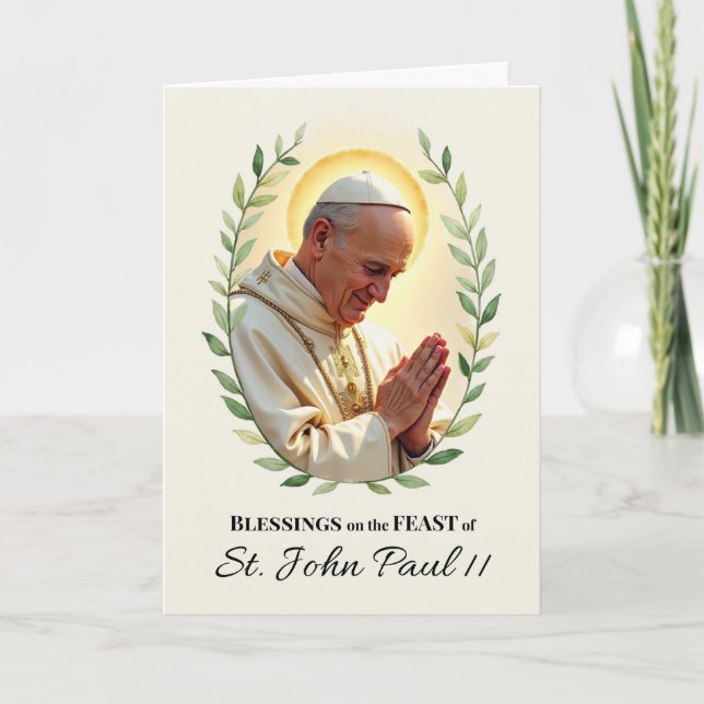 Carte Jour de fête de saint Jean-Paul II : bénédictions  (Devant)