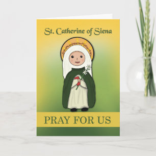 Carte Jour de fête de Sainte Catherine de Sienne Saint c
