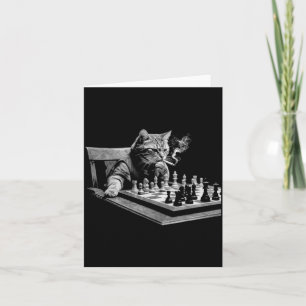 Carte Jour de jeu d'échecs de jeu de société de chat fum