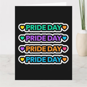 Carte Jour de la fierté. LGBT+Pride. Coeur arc en ciel.