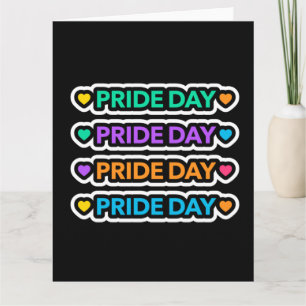 Carte Jour de la fierté. LGBT+Pride. Coeur arc en ciel.
