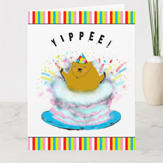 Carte Jour de la marmotte Anniversaire (Devant)