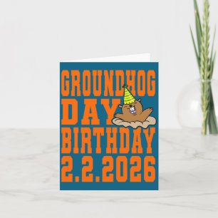 Carte Jour de la marmotte Anniversaire 2 février 2026 Fê