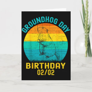 Carte Jour de la marmotte Anniversaire 2 février Drôle d