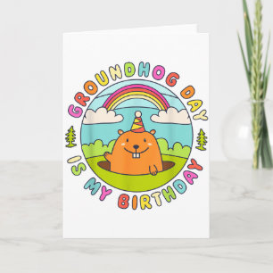 Carte Jour de la marmotte est mon anniversaire Chapeau d