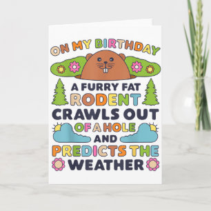 Carte Jour de la marmotte Fête d'anniversaire Drôle Poil