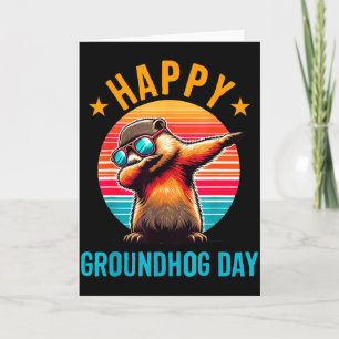Carte Jour de la marmotte Happy Dabbing Marmotte Enfants