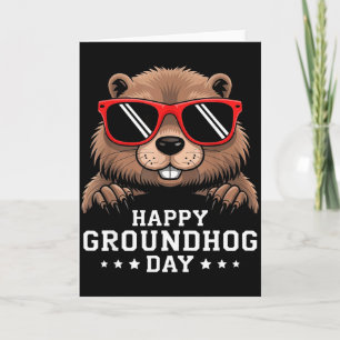 Carte Jour de la marmotte heureux Amoureux des animaux H