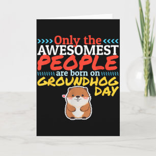 Carte Jour de la marmotte mignon de Punxsy Phils le 2 fé