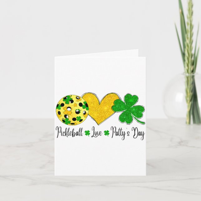 Carte Jour de la Saint-Patrick amour paix pâtés shamrock (Devant)