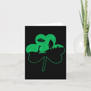 Carte Jour de la Saint Patrick Bigfoot Nessie Ufo Shamro
