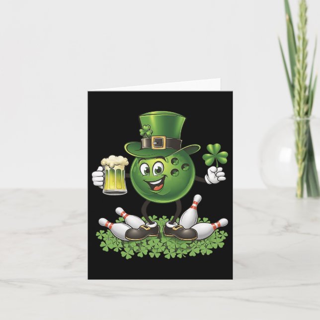 Carte Jour de la Saint-Patrick Bowling Boire de la Bière (Devant)