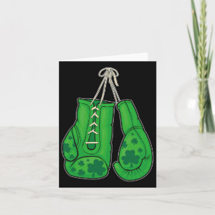 Carte Jour de la Saint Patrick Boxer Gants Vert Lucky Sh