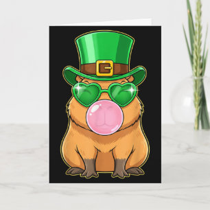 Carte Jour de la Saint-Patrick Capybara Mignon Bubble Gu