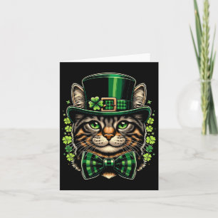 Carte Jour de la Saint Patrick Chat Hommes Femmes Enfant