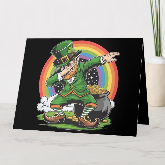 Carte Jour de la Saint Patrick Dabbing Leprechaun Dab Da (Devant)