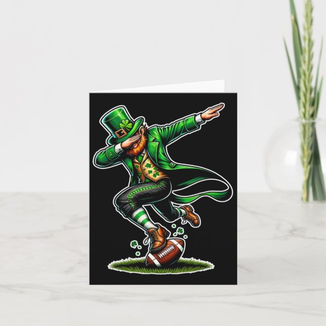 Carte Jour de la Saint Patrick Dabbing Leprechaun Garçon (Devant)