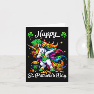 Carte Jour de la Saint Patrick Dabbing Unicorn Girls Hap