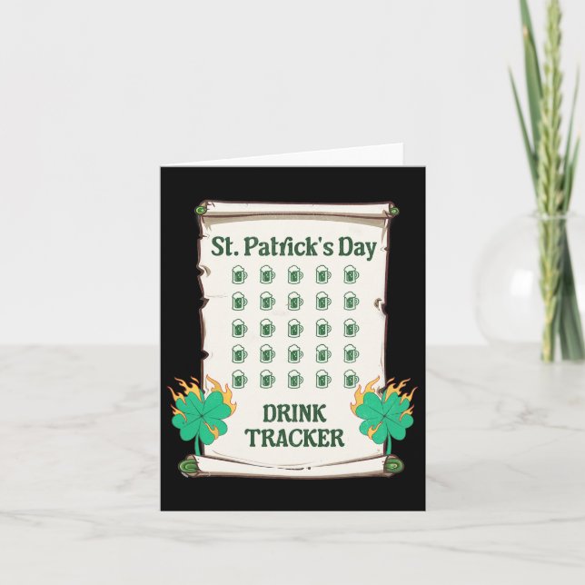 Carte Jour de la Saint Patrick Drink Tracker Hommes Femm (Devant)