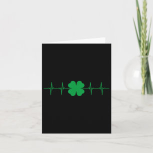 Carte Jour de la Saint Patrick Ekg Shamrock de battement