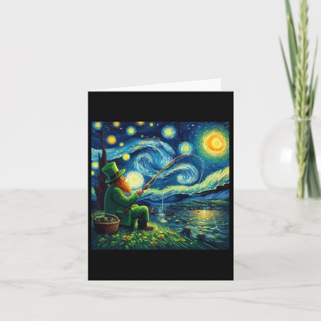 Carte Jour de la Saint Patrick Fishing Irish Leprechaun  (Devant)