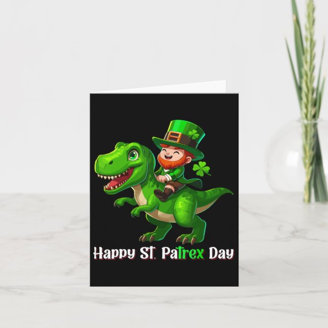 Carte Jour de la Saint Patrick Funny Leprechaun équitati (Devant)