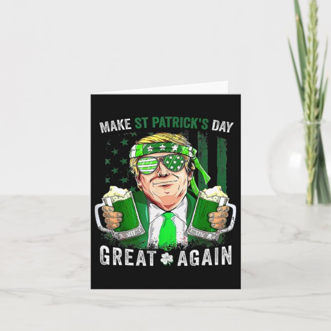 Carte Jour de la Saint Patrick Grande Encore Drôle Trump (Devant)
