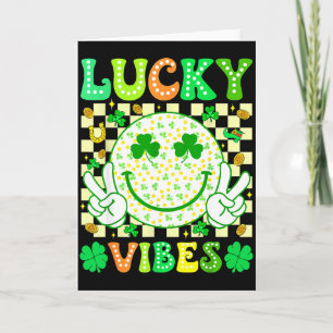 Carte Jour de la Saint-Patrick Groovy Vibes Chanceuses T
