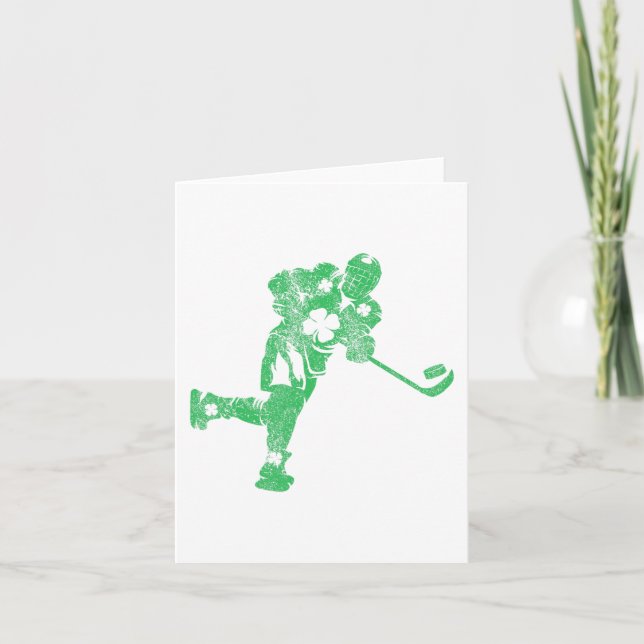Carte Jour de la Saint Patrick Hockey Irlandais garçons  (Devant)