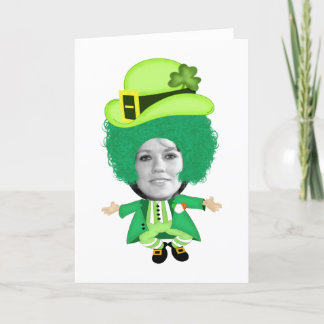 Carte Jour de la Saint Patrick irlandais Jig, Tête encad