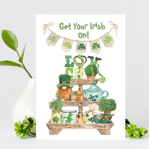 Carte Jour de la Saint Patrick irlandaise Leprecha