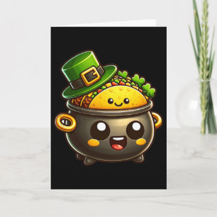 Carte Jour de la Saint-Patrick Kawaii Pot O Tacos Irland