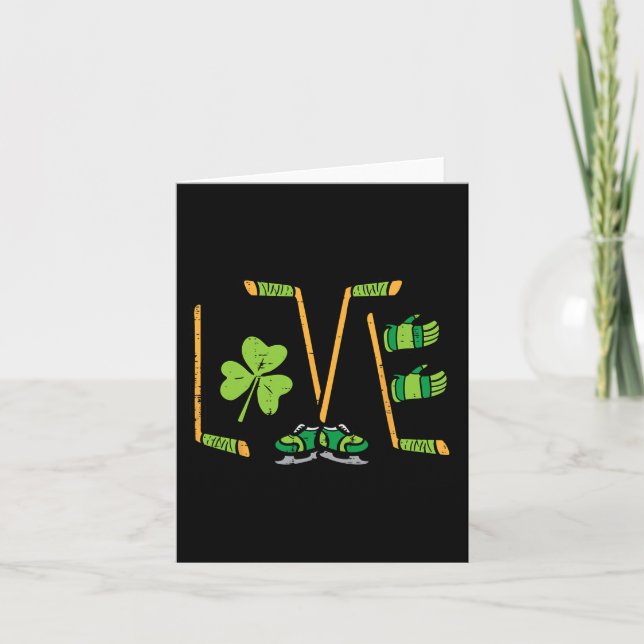 Carte Jour de la Saint Patrick Love Hockey sur glace Sai (Devant)
