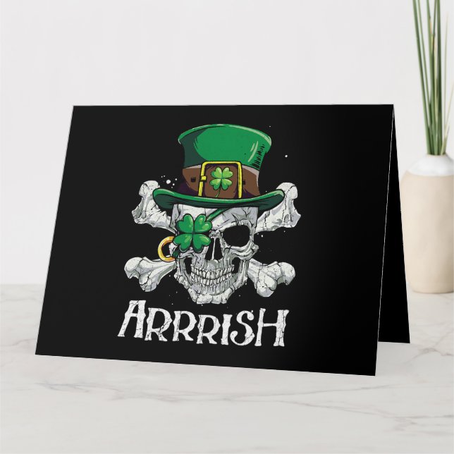 Carte Jour de la Saint-Patrick Pirate Arrrlandais Leprec (Devant)