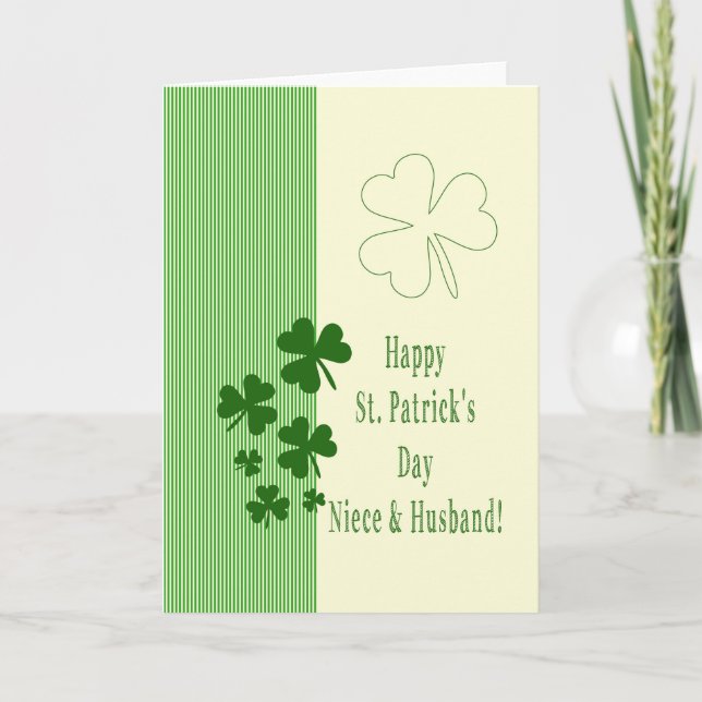 Carte Jour de la Saint Patrick pour la nièce et le mari (Devant)