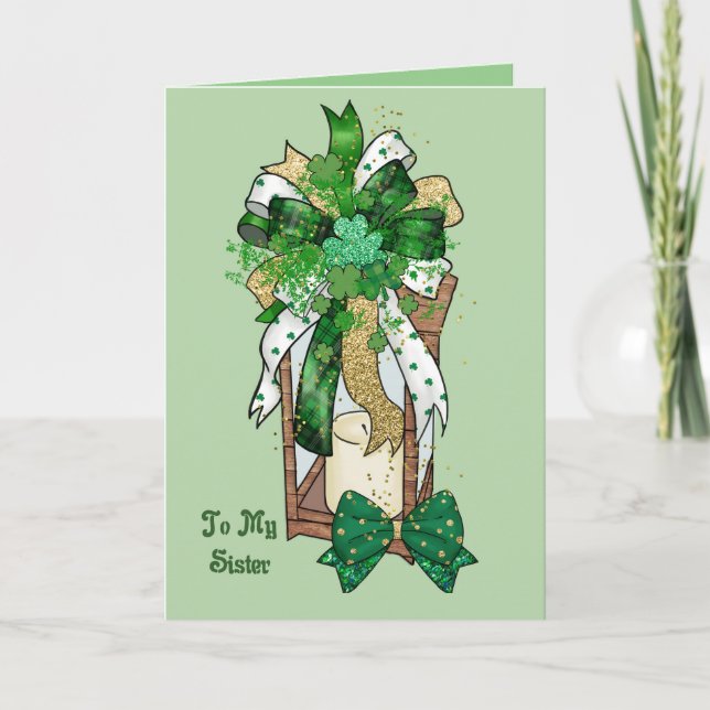 Carte Jour de la Saint Patrick pour votre soeur Sh (Devant)